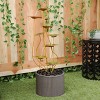 32" Metal Multi-Tiered Lily Pads Fountain with Stones Copper - Alpine Corporation - 2 of 4