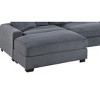Gulches 1pc Dark Gray Corduroy Cocktail Ottoman - 45"¡Á28"¡Á20"H, Soft Cushion, Wood Legs, Modular Contemporary Style for Living Room - 4 of 4