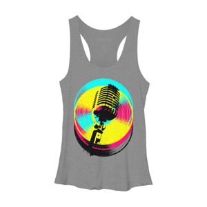 Women's Design By Humans Colors and Records By clingcling Racerback Tank Top - 1 of 3