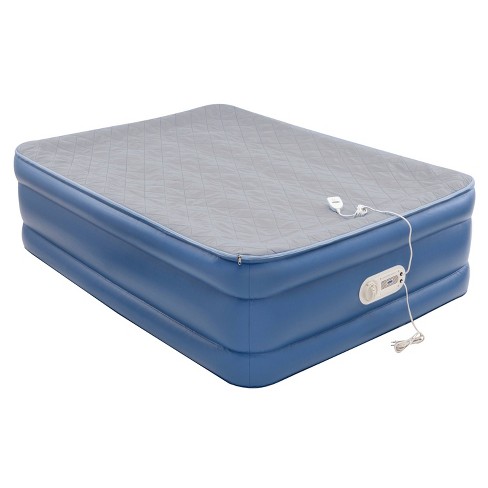 Aerobed Quilted Foam Topper Air Mattress With Built In Air Pump Blue Double High Full Size Target