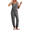 Ekouaer Women's Pajamas Sleeveless Summer Lounge Set Ribbed Knit Pj Loungewear Soft Tank Sleepwear Nightwear - 2 of 4