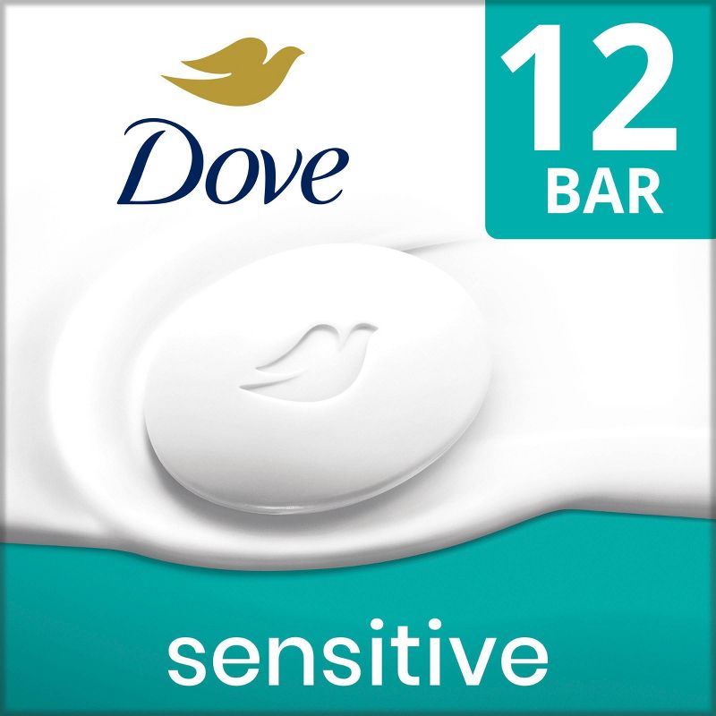 Dove Beauty Sensitive Skin Moisturizing Unscented Beauty Bar Soap, 1 of 12