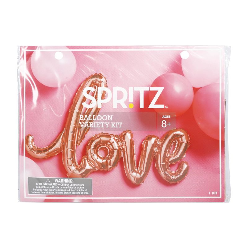 Foil + Latex Love Script Balloon Pack Assorted Pinks - Spritz&#8482;, 2 of 9