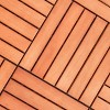 Syemin Carpet Tiles Reddish Brown Wood Interlocking Deck Tile Easy Snap Together Installation for Balcony Porch, Natural Wood, 13"*13"*10" - 3 of 4