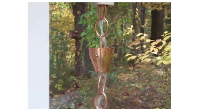 Rain Chain Gutter Pure Copper Clip Funnel with Adaptor Installation Kit - Good Directions, 6 of 7, play video