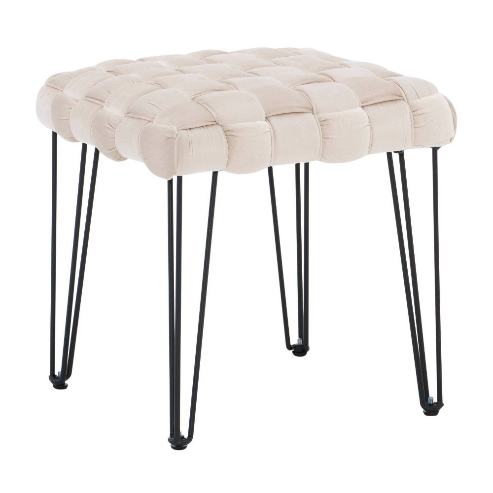 Kylie Square Ottoman Stool Tan - Linon
