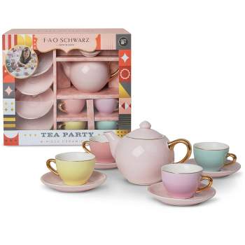 FAO Schwarz Hand-Glazed Ceramic Tea Party Set - 9pc
