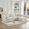 106" Corduroy Upholstery L-Shaped Cloud Modular Sectional Sofa with Right Chaise and Pillows, All-Foam Compression Design - 4 of 4