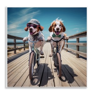Stupell Industries Coastal Bicycle Dogs Wall Plaque Art, 12" x 12" - 1 of 4