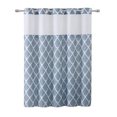 Diamond Shower Curtain with PEVA Liner Blue - Hookless