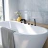Cobbe Bathroom Tub Faucet Set with 2 Switches, 1 Diverter Knob, 3.74-Inch Wide Waterfall Spout and Hand Shower 5-Hole Installation Matte Black - 3 of 4