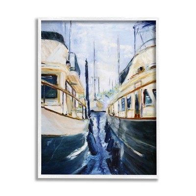 Stupell Industries Marine Harbor Docked Boats Framed Giclee Art
