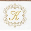 Linum Home Textiles 100% Turkish Cotton MONICA Gold Thread 2PC Embellished Hand Towel Set - 3 of 3