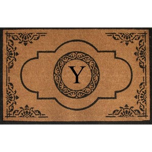 A1HC Non Slip Rubber and Natural Coir Doormat for Outdoor Entrance Front Door Mat 30x48 Monogrammed - 1 of 4