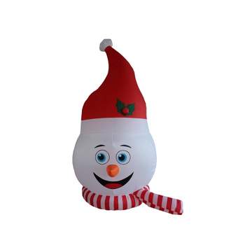A Holiday Company 8ft Tail Snowman Head with Blue Shimmer Light, 8 ft Tall, Multi
