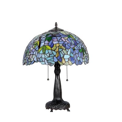Phoebe 17" Multicolor Stained Glass Table Lamp with Bronze Base