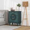 Okak Modern American Dresser for Bedroom with 3 Embossed Drawer, Wooden Chest Storage Cabinet for Living Room Study Hallway Entryway - 2 of 4