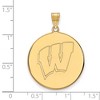 Black Bow Jewelry 10k Yellow Gold Wisconsin Badgers NCAA Extra Large Pendant - 2 of 3