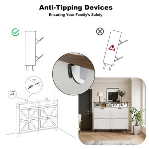 Shoe Storage Cabinet, Shoes Cabinet Storage for Entryway with 4 Flip Drawers - 1 of 4