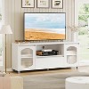 Modern TV Stand for 65 inch TV, TV Cabinet with Fluted Glass Doors and Open Shelves, White TV Entertainment Center with Storage for Living room - 4 of 4