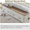 SinCiDo Farmhouse Queen Platform Bed w/Headboard & Storage Bench, Rustic Wood Bed Frame w/64" Storage Chest and 4 Drawers - 4 of 4
