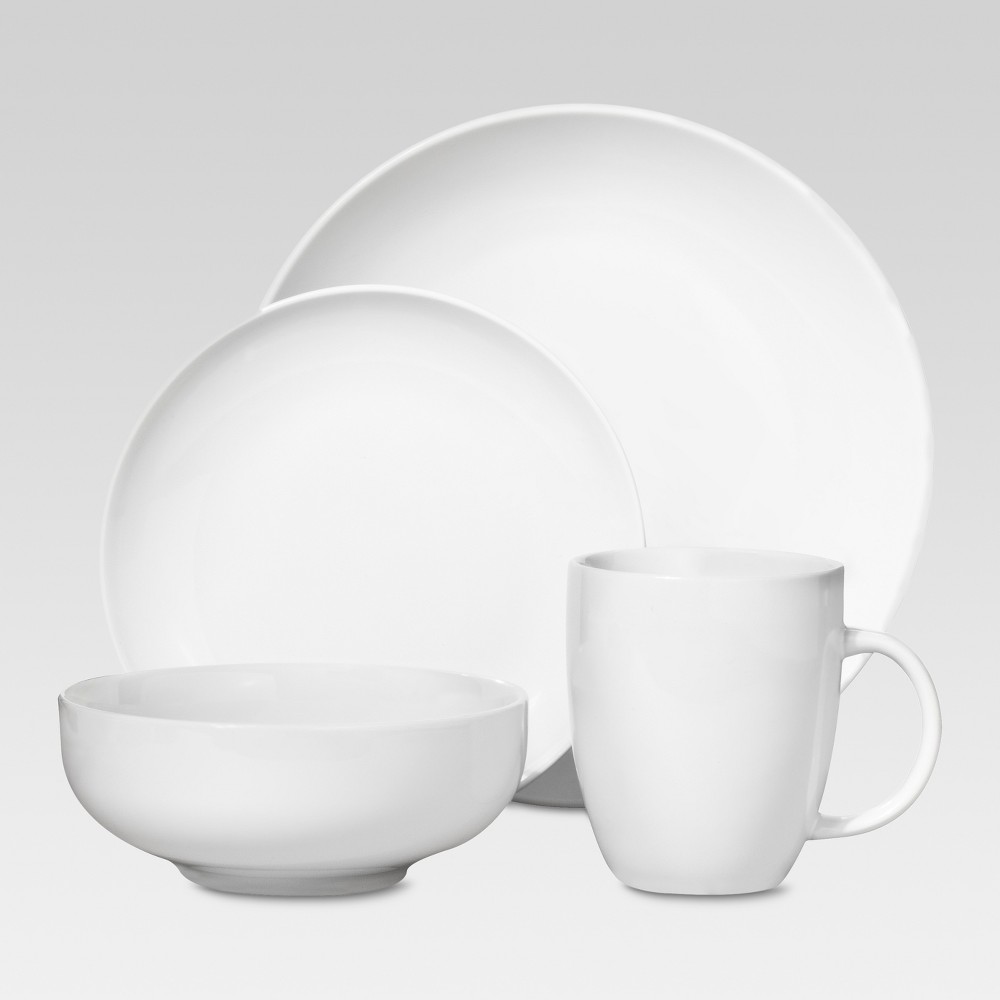Photos - Other kitchen utensils 16pc Porcelain Coupe Dinnerware Set White - Threshold™