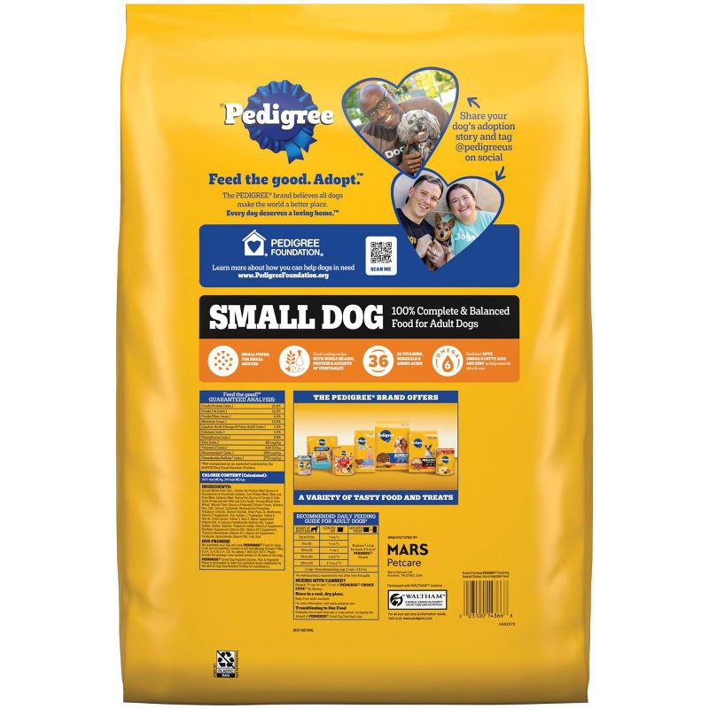 Pedigree Roasted Chicken, Rice & Vegetable Flavor Small Dog Adult Complete Nutrition Dry Dog Food, 3 of 7