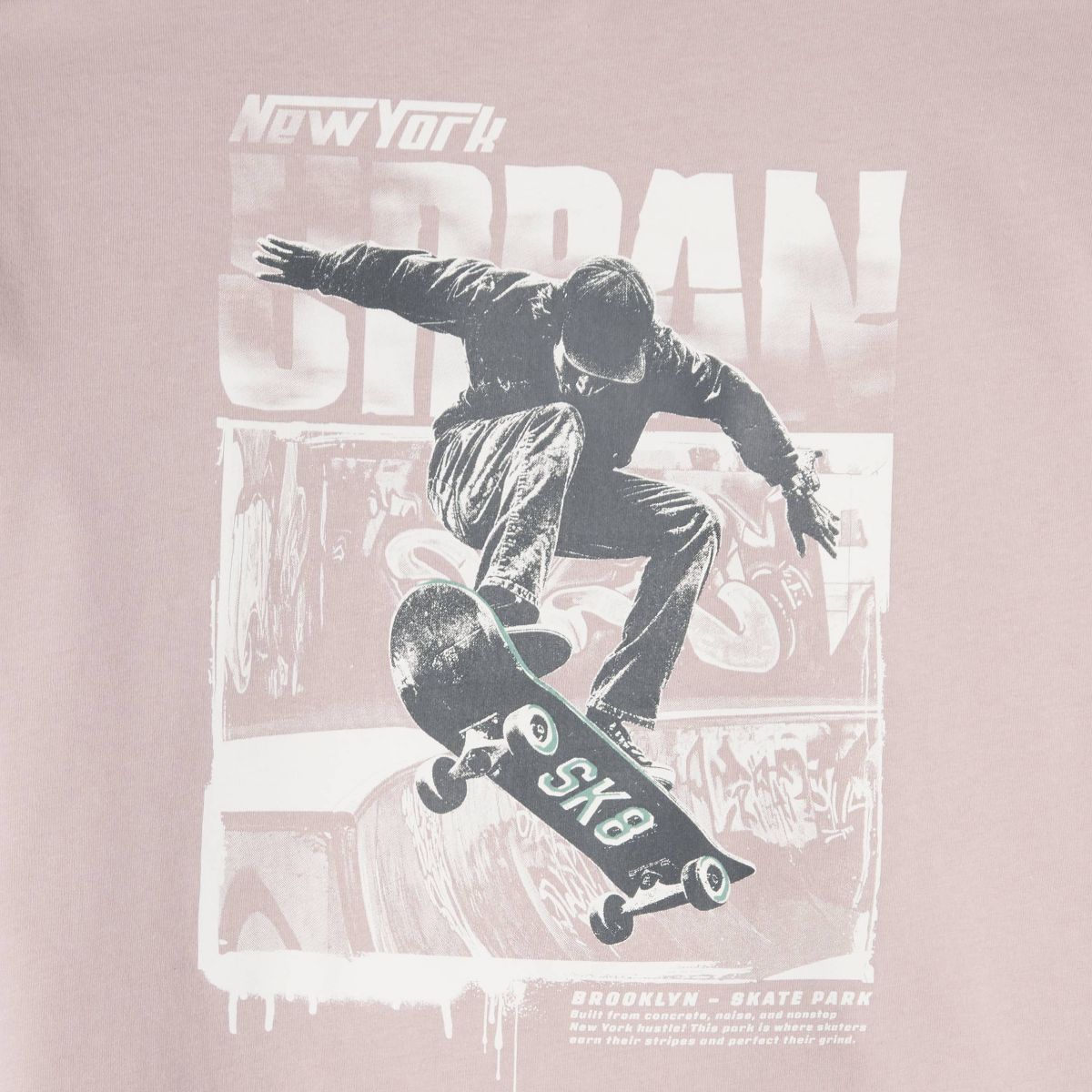 Boys' Short Sleeve 100% Cotton Skateboard Oversized Graphic T-Shirt - Cat & Jack™ Light Mauve - thumbnail 4