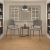 COSCO Modern Indoor/Outdoor 18" Round End Table with Glass Top, Dark Gray - 3 of 4
