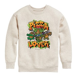 Boys' - Teenage Mutant Ninja Turtles Mutant Mayhem - Pizza Lover Graphic Long Sleeve Fleece Sweatshirt - 1 of 4