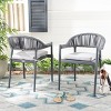 Greer Rope Chair (Set Of 2) - Indoor/Outdoor - PAT4023 - Gray - Safavieh - 2 of 4