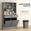 Aghana Digitals Gray Kitchen Pantry Cabinet with Charging Station, 2 Tilt-Out Cabinets, Adjustable - 4 of 4