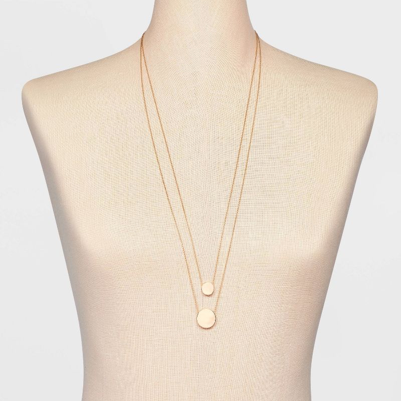 Coin Pendant Chain Multi-Strand Necklace - A New Day&#8482; Gold, 3 of 6
