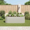 vidaXL Garden Raised Bed Silver Galvanized Steel Large Tough - 3 of 4