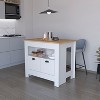 NicBex Mobile Kitchen Island Cart Morden Kitchen Carts with Storage, 1 Open Shelf and 2 Cabinets for Kitchen - 4 of 4