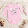 The Juniper Shop Mini Smiley Happy Amongst The Flowers Long Sleeve Bodysuit - 12M - Pink - 3 of 4