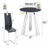 Infurnic Dining Sets Dining Table and Chair Set Mirror-polished Stainless Steel Base 6 Chairs Modern Luxury Round , Black, 42"*42"*29.5" - 3 of 4