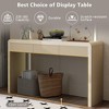 Whisen Solid Wood Veneer Console Table with 3 Fluted Drawers, Featuring Natural Wood Grain - 4 of 4