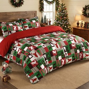 3 Piece Christmas Duvet Cover Bedding Set - 1 of 4