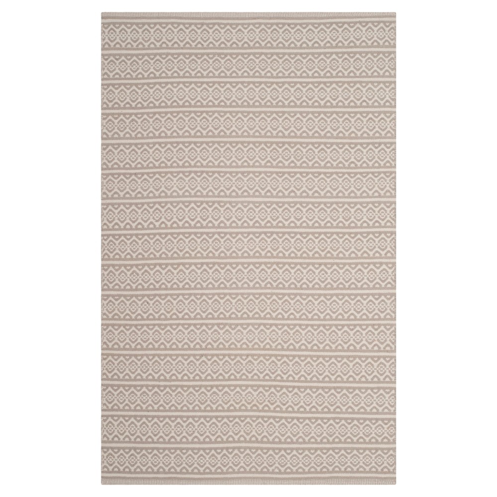 4'x6' Ivory/Gray Geometric Woven Area Rug - Safavieh