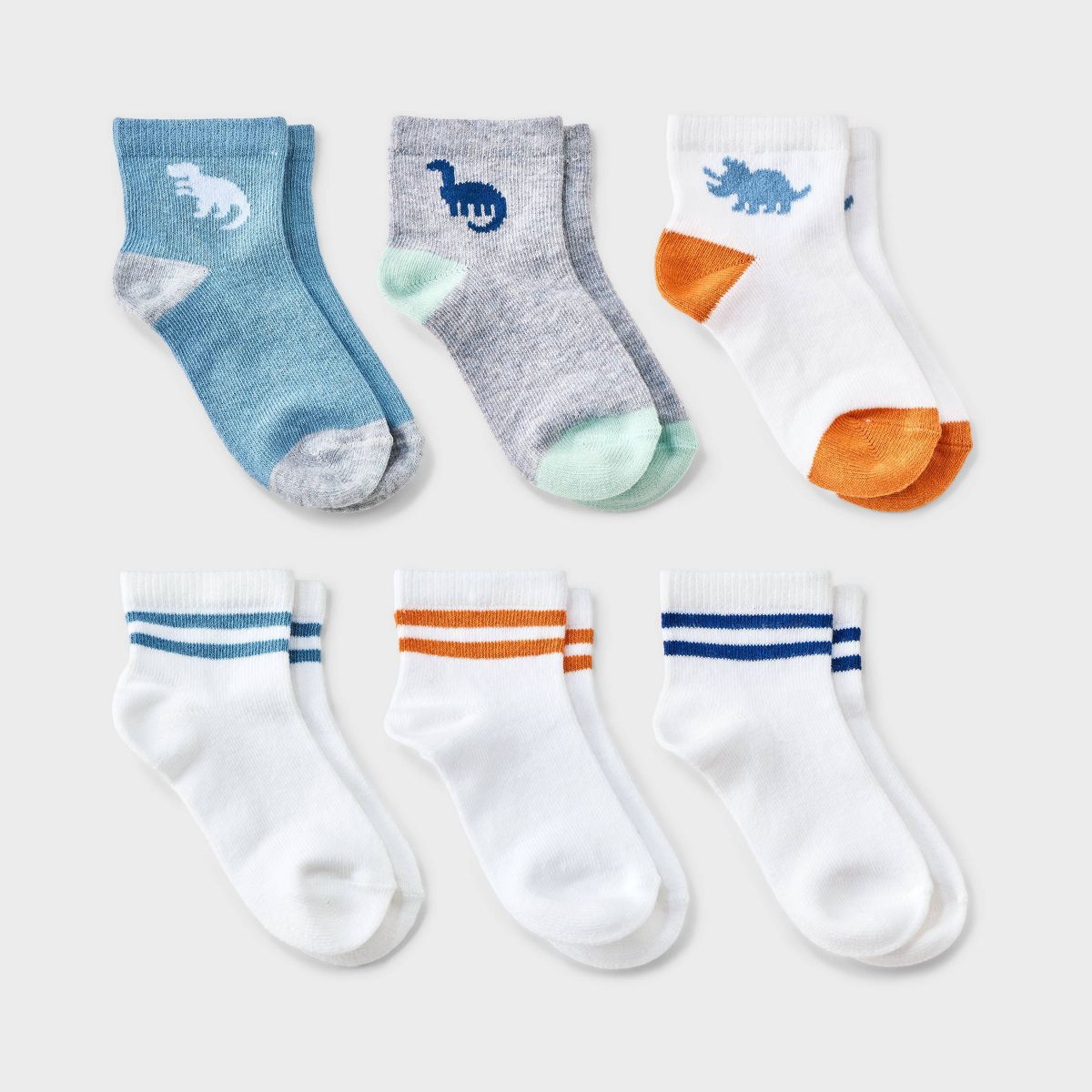 Toddler 6pk Dino Striped Socks - Cat & Jack™