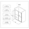 PexFix 76 in.x 54 in. Frameless Double Sliding Shower Door 8mm Tempered Glass With Adjustable Soft Closing Design for Spa Bathroom Clear Matte Black - 2 of 4