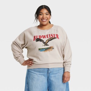 Women's Budweiser Eagle Graphic Sweatshirt - Taupe - 1 of 3