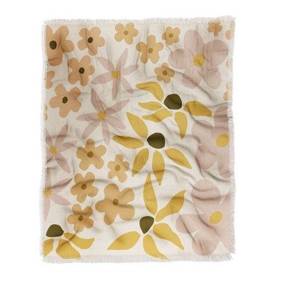 Urban Wild Studio black coffee morning tan Woven Throw Blanket - Deny Designs