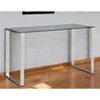 HomeRoots 47" Clear and Silver Glass and Metal Computer Desk - 2 of 4