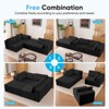 Mjkone 3-Pcs Free Combination Modular Sectional Sofas with Flexible Configuration,Corduroy Compressed L-Shaped Sofa  with Chaise Lounge - 2 of 4
