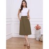 INSPIRE CHIC Women's Casual Elastic Waist Peasant A-Line Midi Skirts with Pockets - 3 of 4