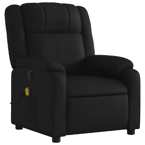 vidaXL Massage Recliner Chair Black Fabric - 1 of 4