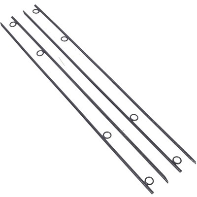 Garden Stakes, Plant Stakes With Heavy-duty 1" Loops, 3/8" Steel, Angled Ends, Non-slip Tent Canopy Ground Stakes For Campsites And Canopies