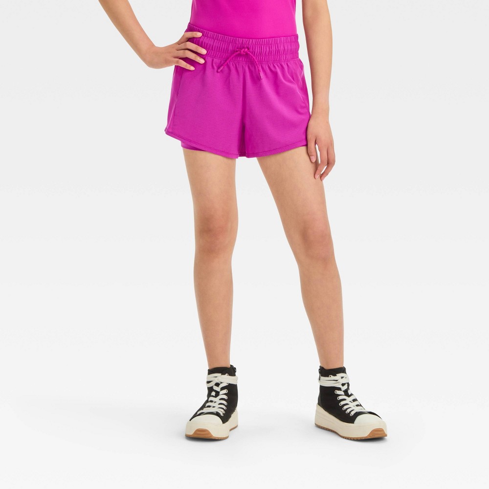 Girls' 2-in-1 Shorts - All In Motion™ Violet M